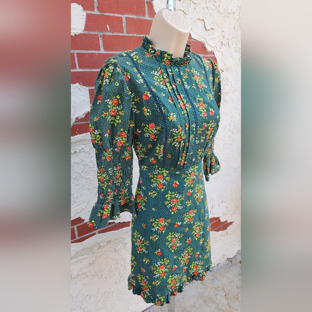 Laura Ashley Green Floral Mini Dress - Picture 6 of 16